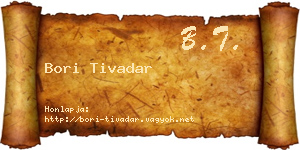 Bori Tivadar névjegykártya